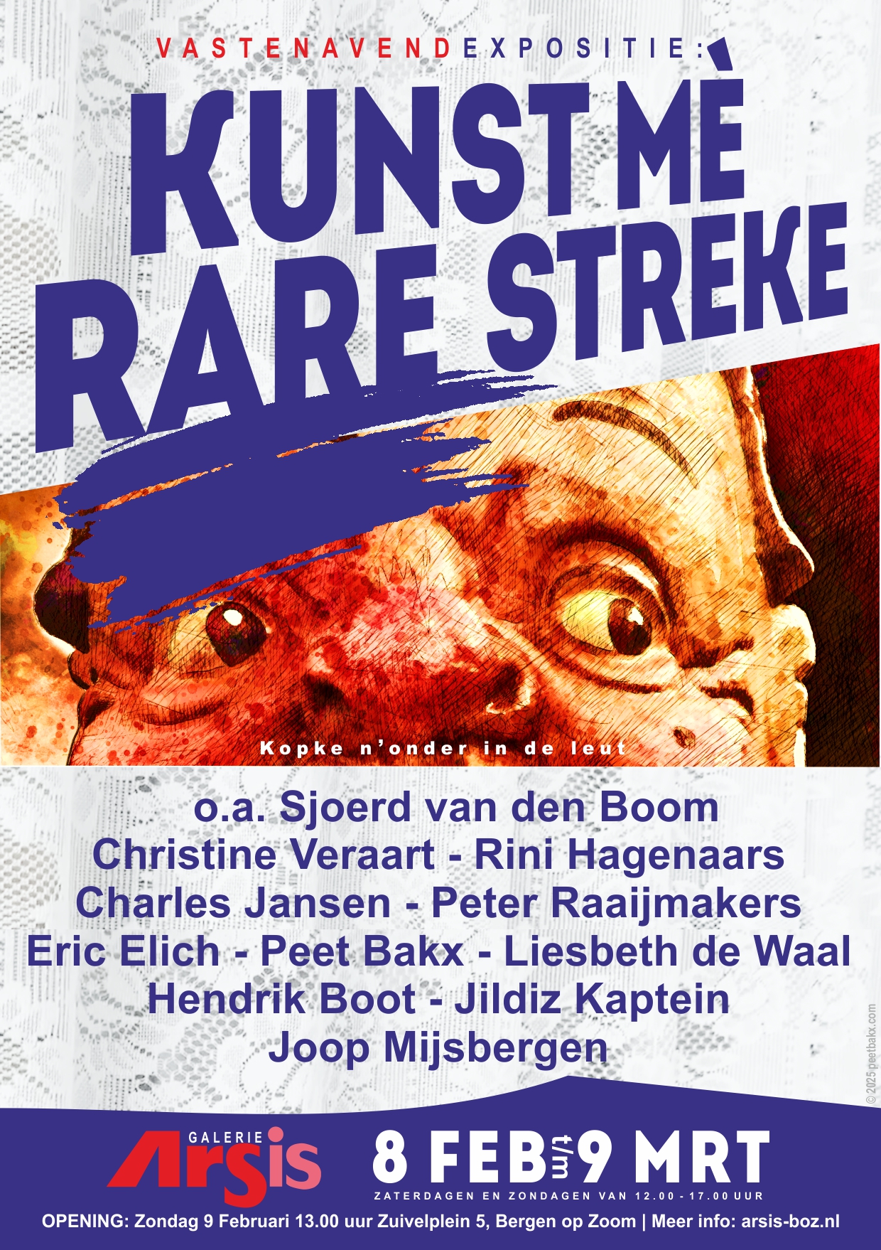 ‘Kunst mè rare streke’. Vastenavond-expositie in Galerie Arsis van 8 februari t/m 9 maart 2025